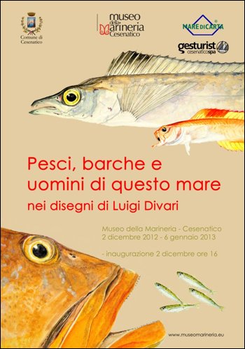 locandina mostra pesci barche e uomini di questo mare